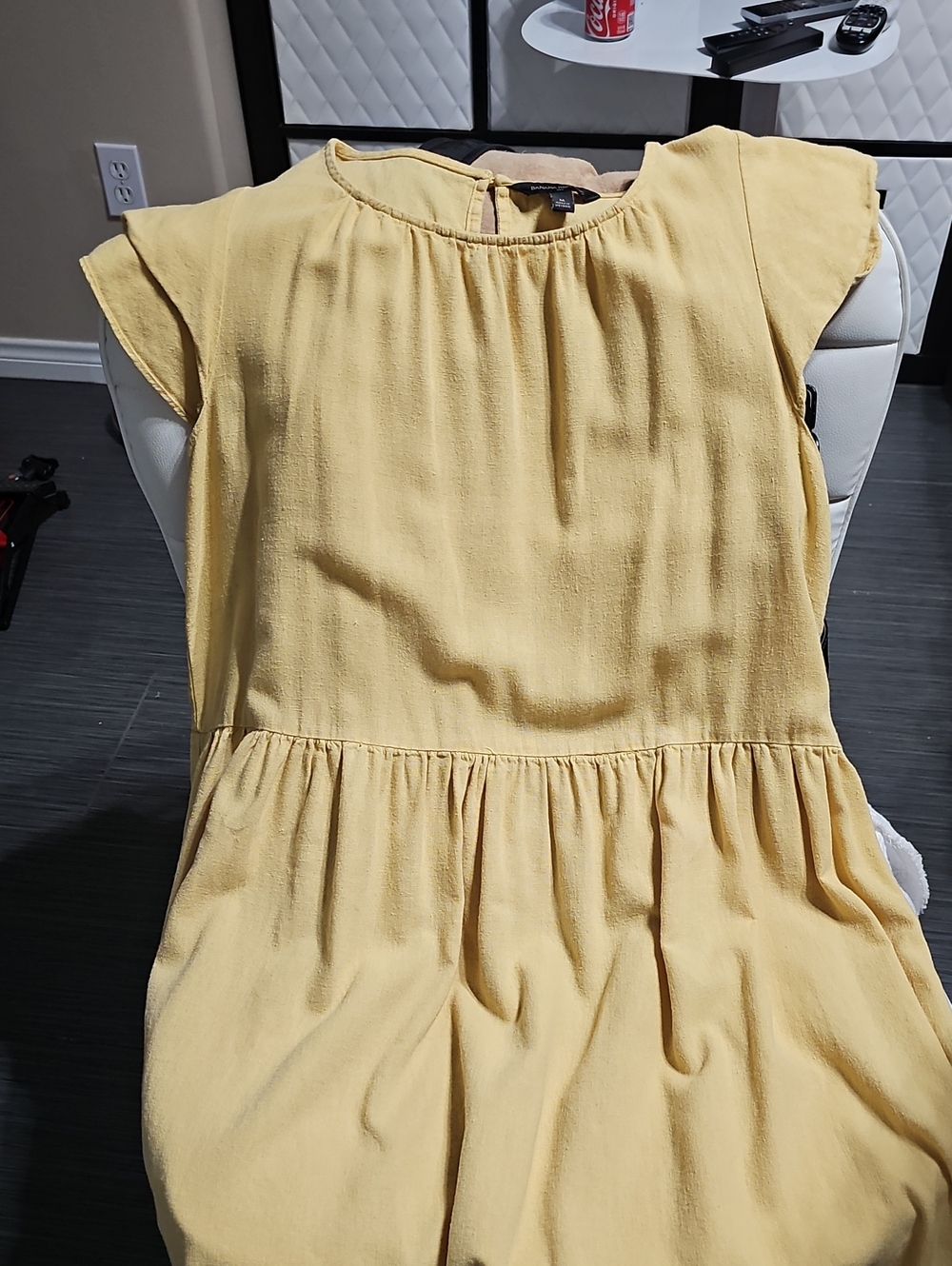 Banana Republic Womans Yellow Peplum Casual Dress